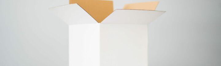 open white box on table